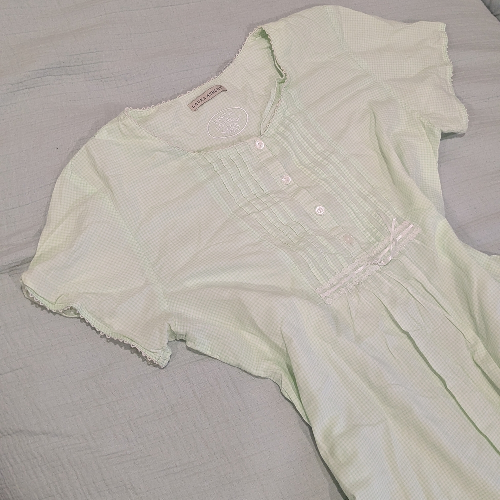 Laura Ashley Mint Green Button-Up Dress